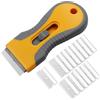 saizone 1 Pezzi Raschietto con 15 Lame di Ricambio Raschietto,Raschietto Piano Induzione,Raschietto Cucina,Raschietto Vetro,per Etichette,Colla, Colore, Decalcomanie,Calafatoio
