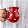 City to Cottage® Bricco del Latte Piccolo da 150ml | Lattiera in Fantasia a Pois Rosso e Bianco | Realizzato e Dipinto a Mano in Ceramica
