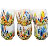 MurArt Bicchieri di Murano.Collezione DREAM. Set 6 Bicchieri da 35 ml Alt 10,5CM.In Vetro soffiato, Lavorato a Mano artigianalmente. Made in Italy (Multicolor, Bicchierini Liquore 6Pz)