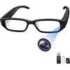 Nisanmoon Telecamera Nascosta 16GB, Occhiali con Telecamera Spia HD 1080P