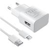 SFVest USB C Caricatore Rapido per Samsung Galaxy A14, A13, A15, A12, 4G/5G, S10, S9, S8, A04S, A05S, A33, A23, A32, A21S, A53, S24, S23, S22, S21, S20 con 1m Cavo Type C
