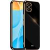 HONLEN Custodia per HONOR X8 (4G) (6.7 Inches), Cover Morbida in Silicone TPU, Design del Telaio Galvanico - Nero