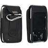 caseroxx Custodia in pelle con clip per cintura per Dexcom G7/ONE+ in nero - robusta custodia per cellulare con finestra e clip per cintura in vera pelle, ideale per lavoro, tempo libero, attività