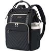 KROSER Zaino per computer portatile, idrorepellente, casual, con porta USB, da viaggio, per lavoro, per uomo/donna, trapuntato, 17 Inch, Affari