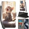 PHINIENLAND Cover per Xiaomi 14T Pro PU Pelle Custodia Flip Gatto