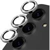 Coiwxmoi Protezione Fotocamera per Samsung Galaxy S26 Plus/S25+ 5G,Pellicola Vetro Glitter Copri Telecamera Camera Proteggi Obiettivo HD Trasparente Lente Durezza 9H Anti-graffio Bling Diamond,Nero