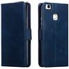 LMFULM® - Custodia a portafoglio per LG K9 (5,0 pollici), in similpelle, con chiusura magnetica, con funzione di supporto, per LG K9, Ecopelle Pelle TPU., Blu, Huawei P9 lite 2016