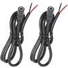 PENGLIN 2 cavi di alimentazione DC5521, 14 AWG 15 A 12 V, cavo di riparazione a estremità aperta da 5,5 mm x 2,1 mm tra un connettore femmina e un filo nudo