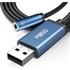 MillSO Adattatore jack da USB a 3,5 mm TRRS Aux femmina (audio e microfono) scheda audio esterna USB Audio Stereo Adattatore esterno per PS4 Laptop Computer Cuffie - 100 cm
