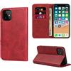 Copmob Custodia iPhone 11,Cover iPhone 11,Flip Pelle Portafoglio Custodia,[4 Slot per schede][Interno TPU Antiurto][Funzione Staffa],Magnetico Custodia per iPhone 11 - Rosso
