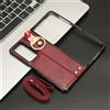 BaiFu Custodia per Honor Magic V2 con Anello, Supporto Case con Cordino, Copertura per Telefono Cellulare con Cinturino, Pelle PU Cover per Honor Magic V2-Rosso