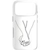 one line art one line drawing line penci Custodia per iPhone 17 Pro Disegno a una linea: mani intrecciate