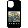 Tampa Travel Art Studio Custodia per iPhone 12/12 Pro Tampa Florida Retro Vintage Skyline Bay Waterfront Tramonto