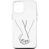 one line art one line drawing line penci Custodia per iPhone 12/12 Pro Disegno a una linea: mani intrecciate