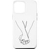 one line art one line drawing line penci Custodia per iPhone 12 Pro Max Disegno a una linea: mani intrecciate