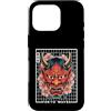 TOKYO WAVES Oni Mask Designs Custodia per iPhone 16 Pro Hannya Oni Grid Devil Yokai - Maschera da tatuaggio giapponese con diavolo