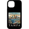 Tampa Travel Art Studio Custodia per iPhone 15 Tampa Florida Retro Vintage Skyline Bay Waterfront Tramonto
