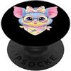 Girly Animal Lover Whimsical Portrait Gr Carino Pipistrello Pastello Fantasy Personaggio Animale Grafica Blu PopSockets PopGrip Adesivo
