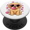 Goldie Kisses Valentine Co Carino Golden Retriever Cuore Occhiali da sole San Valentino Puppy Love PopSockets PopGrip Adesivo