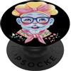 Whimsical Kitchen Character Graphics Gla Blue Chef Kawaii Bakery Ritratto Personaggio Grafico Rosa PopSockets PopGrip Adesivo