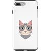 Timowo Studio Custodia per iPhone 7 Plus/8 Plus Volto di Gatto con Occhiali Design Minimal