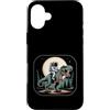 Cosmic Dino Apparel Co Funny Space Desig Custodia per iPhone 16 Plus Astronauta Cavalcando T-Rex Dinosauro Spazio Luna Galassia Uomini Donne