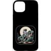 Cosmic Dino Apparel Co Funny Space Desig Custodia per iPhone 15 Plus Astronauta Cavalcando T-Rex Dinosauro Spazio Luna Galassia Uomini Donne