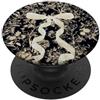 Watercolor Hearts Hugz Chinoiserie Fiocco gotico scuro romantico nero floreale PopSockets PopGrip Adesivo