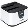 Monkey Ladder Docking Station con doppia Bahia SATA per dischi da 2,5 e 3,5, USB 3.0 e USB 2.0 host, funzione clone offline, colore bianco