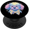 Kawaii Whimsical Pastel Puppy Face Graph Blue Poodle Portrait Dog Lover Graphic Occhiali Rosa Giallo PopSockets PopGrip Adesivo