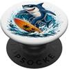 Ocean Fun Vibe Co Cool Shark Surfing Wave - Vibrazioni estive sulla spiaggia PopSockets PopGrip Adesivo