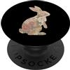 floral rabbit bunny silhouette chinese z Zodiaco cinese del coniglio floreale PopSockets PopGrip Adesivo