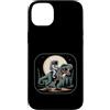 Cosmic Dino Apparel Co Funny Space Desig Custodia per iPhone 14 Plus Astronauta Cavalcando T-Rex Dinosauro Spazio Luna Galassia Uomini Donne
