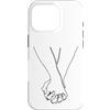 one line art one line drawing line penci Custodia per iPhone 16 Pro Disegno a una linea: mani intrecciate