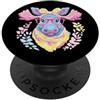 Kawaii Whimsical Pastel Woodland Face Gr Blue Moose Ritratto Amante Animali Grafica Occhiali Rosa Giallo PopSockets PopGrip Adesivo