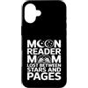 Bookworm Mom Moon Reading Lover Custodia per iPhone 16 Plus Moon Reader Libro Mamma Perso Tra Stelle E Pagine