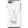 one line art one line drawing line penci Custodia per iPhone 7 Plus/8 Plus Disegno a una linea: mani intrecciate