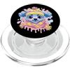 Whimsical Pastel Marsupial Face Graphics Blue Koala Inverno Ritratto Lover Graphic Giallo Rosa Sciarpa PopSockets PopGrip per MagSafe
