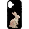 floral rabbit bunny silhouette chinese z Custodia per iPhone 16 Zodiaco cinese del coniglio floreale