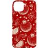 Botanical Pomegranate Berry Fruit Line A Custodia per iPhone 15 Plus Melograno Vintage Frutta Modello Botanico Disegnato A Mano