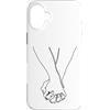 one line art one line drawing line penci Custodia per iPhone 16 Plus Disegno a una linea: mani intrecciate