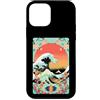 Japanese Ocean Wave Cherry Blossom Custodia per iPhone 12 mini Grande onda del mare lanterna asiatica e floreale Giappone Ukiyo-e