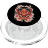 Hannya Oni By Tokyo-Waves Maschera Yokai Oni giapponese del demone del diavolo Hannya con fiori di ciliegio PopSockets PopGrip per MagSafe