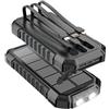 A ADDTOP Power Bank Solar 20000mAh - 15W Caricatore Rapido Portatile 3 Cavi Integrati con Torcia LED - 5 Uscite, Caricatore Solare Cellulare per iPhone 17/16/15/14/13 e Android