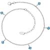Engelsrufer Cavigliera Shiny Ocean da donna | acciaio inossidabile argento | zirconi blu | 22 + 5 cm regolabile | elegante cavigliera estiva gioielli