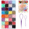 Yicenmy 520 Pezzi Elastici Capelli Bambina, 32 Colori Multicolore Elastici Piccoli per Capelli Con Gomma Monouso, 2 Strumenti per Capelli e Scatola, Elastici Capelli Neonata Per Bambini, Ragazze e Donne