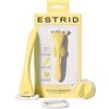 Estrid Set starter per rasoio manuale, rasoio da donna con sistema a 5 lame, strisce idratanti vegane, 2 lame di ricambio, supporto a parete (colore: burro)