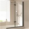 EMKE Vasca da bagno da doccia per vasca da bagno, 110 x 140 cm, pieghevole, 2 pezzi, per vasca da bagno, 6 mm, vetro di sicurezza