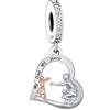 Mon & Sons Ciondolo a forma di cuore My Hero con scritta Love Dad Father Daughter Grandad, in argento Sterling 925, compatibile con braccialetti Pandora Charm Moments, 1 cm x 1 cm x 0.3 cm, Metallo