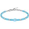 Clondo Bracciale Uomo Donna Lazio in Acciaio - Collezione Ufficiale Calcio - Accessorio Elegante e Sportivo con Logo - Idea Regalo per Tifosi - Vari Modelli Disponibili (Beads Logo Lazio Premium)